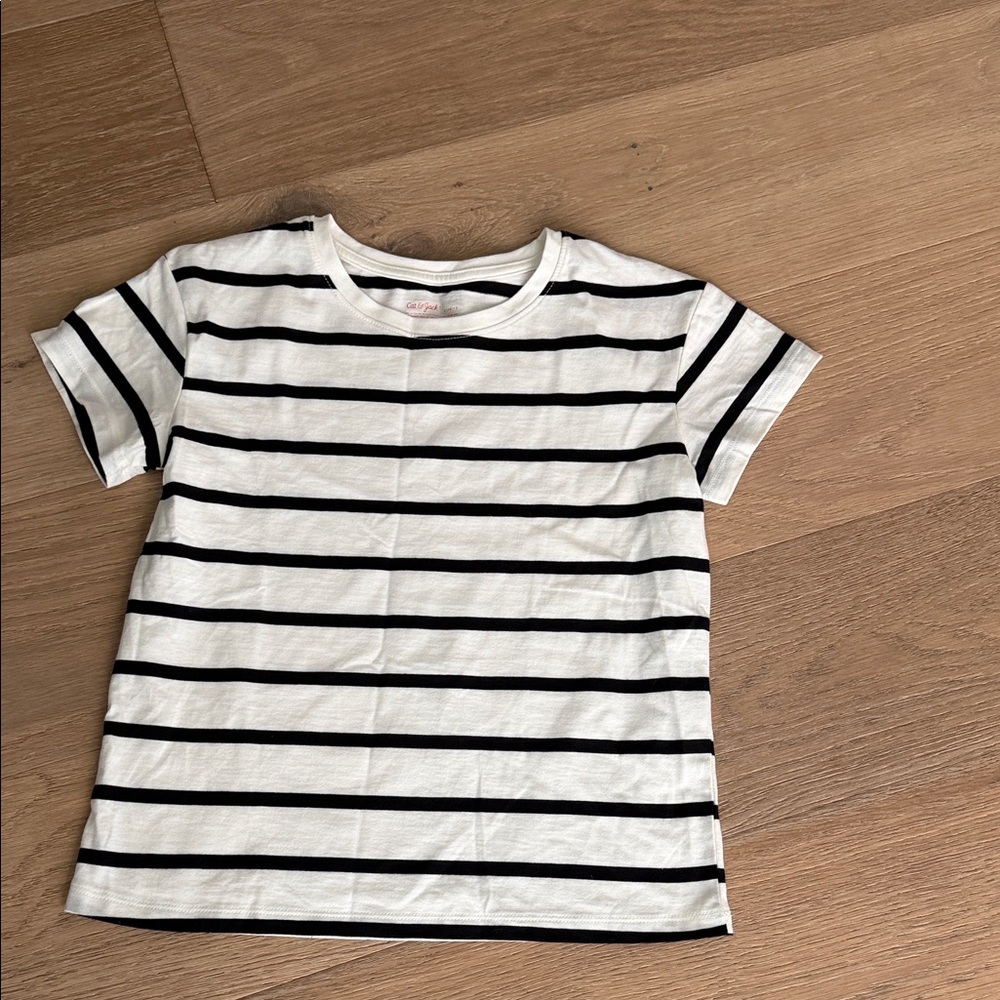 Cat & Jack White and Black Striped Short Sleeve Tee